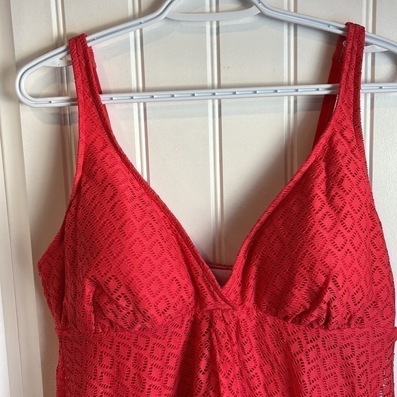 Nwt Coral 16 Swim Solutions flyaway crochet tummy control - Picture 4 of 12